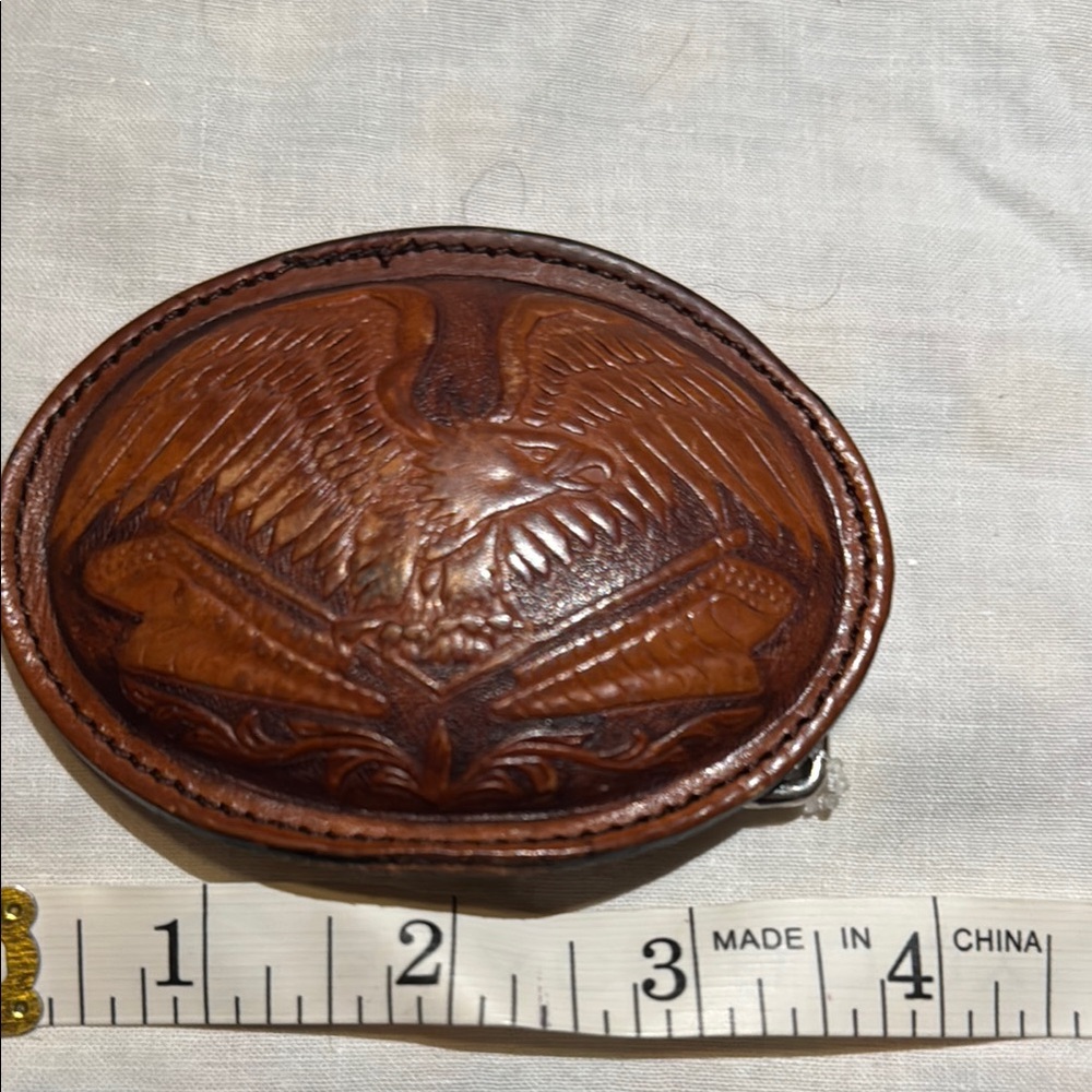 Vintage (80-90’s) Brown Leather Eagle Belt Buckle